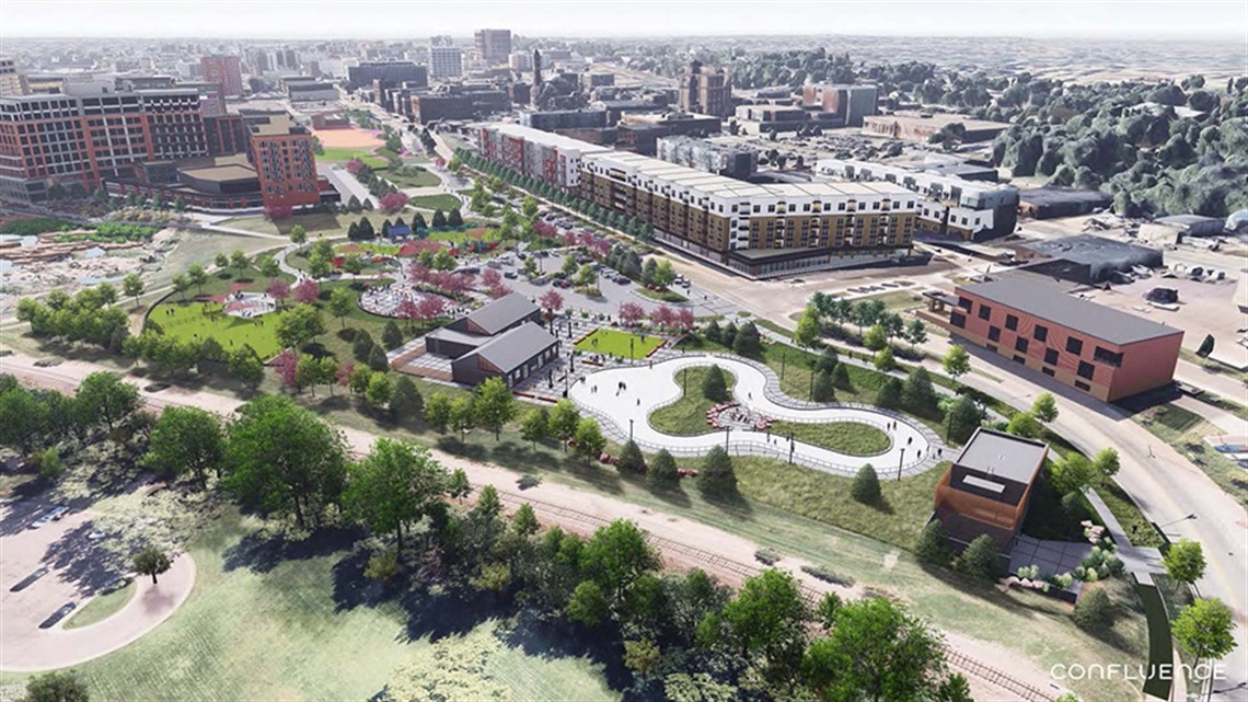 Rendering of Ice ribbon at Jacobson Plaza