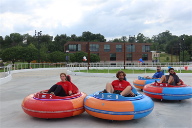 Parks staff testing bumper cars