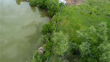 aerial drone photo of the existing quarry site at falls park